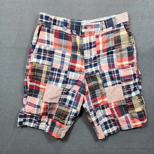 Brooks Brothers Shorts Youth Boy 18 Patchwork Madras Plaid 28x10 Preppy Academia - Picture 1 of 16