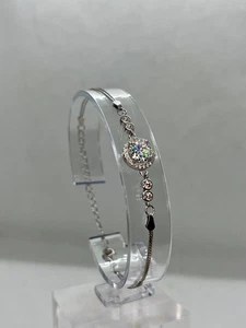 STERLING SILVER 18K WHITE GOLD PLATED 1CT MOISSANITE BRACELET VVS1 D - Picture 1 of 9