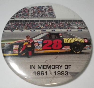 Vintage 1993 Davey Allison In Memory Button NASCAR 90s Racing Race Pin Texaco Foto 1 de 3