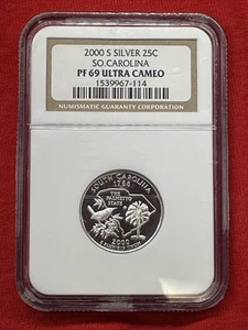 2000 S Silver PF69 Ultra Cameo SOUTH CAROLINA Proof Quarter - Picture 1 of 2