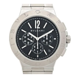 BVLGARI Diagono Velocissimo Chronograph DG41SCH Black Men's Used Watch #61016 - Picture 1 of 7