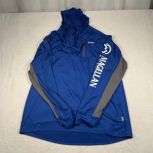 Magellan Outdoor Pro 2XL Blue Hooded With Gator Fish Hoodie Performance Fishing - Picture 1 of 8