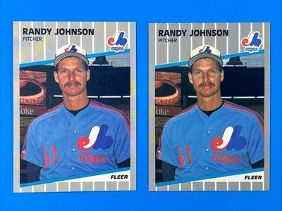 ⚾ Lote de (2) Fleer Randy Johnson 1989 #381a RC - Valla publicitaria Marlboro Blacked Out Foto 1 de 2