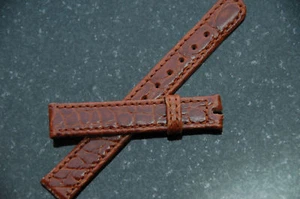 Perrin-Tiffany Tesoro 13mm Crocodile Watch Strap Cognac - Picture 1 of 3
