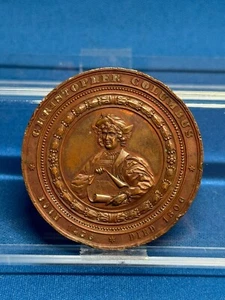 1892-1893 Esposizione Mondiale Colombiana Bronzo Tondo - Cristoforo Colombo - Foto 1 di 2