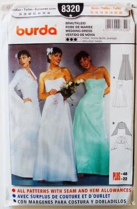 VtgBurda Pattern 8320 Strapless Wedding Dress & Bolero Jacket w/Bell Sleeves - Picture 1 of 7