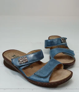 Mephisto Air Relax Double Strap Slide Women's Blue Slide Sandals Size 38 - Picture 1 of 17