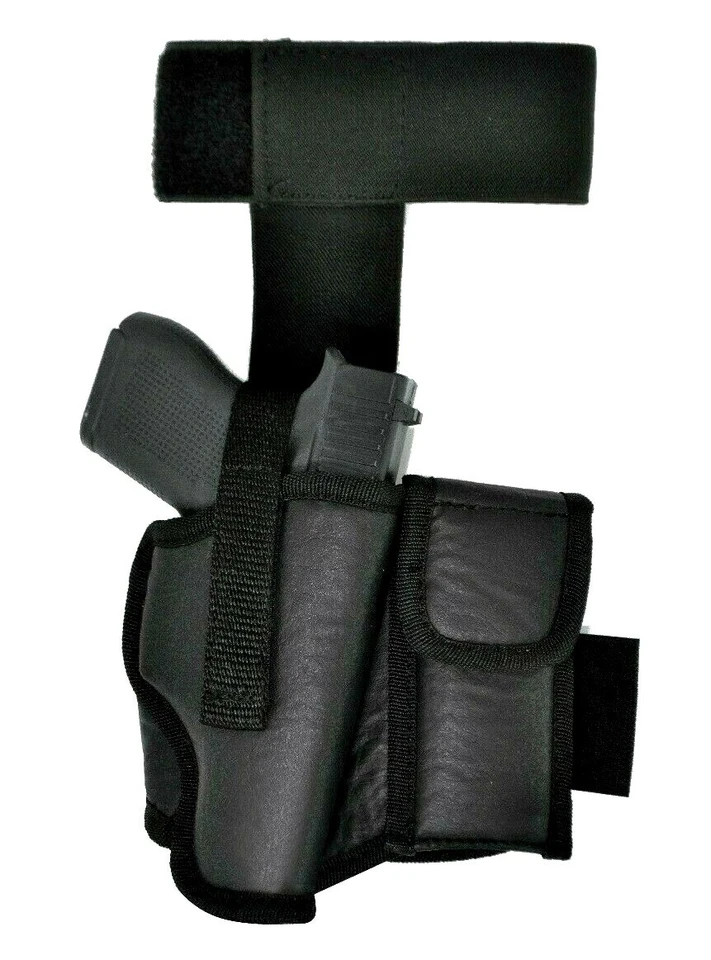 Houston Eco Leather Ankle Holster with Magazine Pouch/Holder - Choose Gun Model - Image 1 of 4