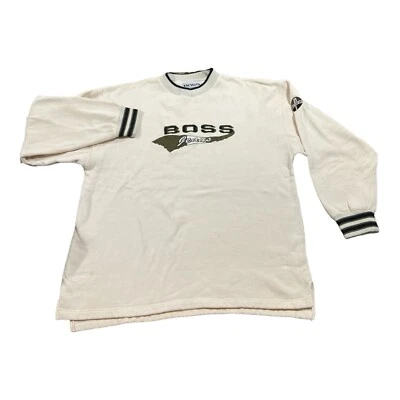Vintage 90s Men’s Boss Sweatshirt Size XL Embroidered Spell Out Distressed - Image 1 of 4