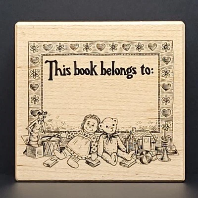 PSX Juguetes Vintage Placa Libro Madera Montado Goma Sello F-266 Biblioteca Niños Muñecas Foto 1 de 4