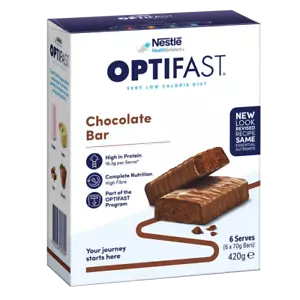 Optifast VLCD 6 x 70g (420g) Bars - Chocolate Flavour Meal Replacement Diet - Picture 1 of 5