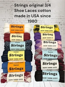 Laccio per scarpe Strings vintage originale cotone largo 3/4" made in USA. - Foto 1 di 8