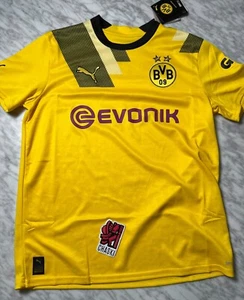 Puma BVB Borussia Dortmund DryCell Soccer Jersey Youth Kids XL Yellow NEW - Picture 1 of 10