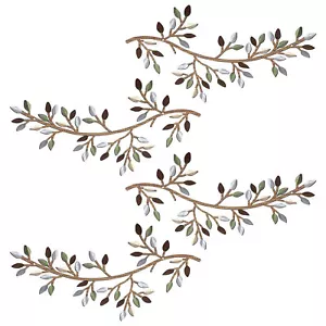 4pcs Metal Tree Leaf Wall Art Sculptures Hanging Sign for Home Décor UK' - Picture 1 of 7