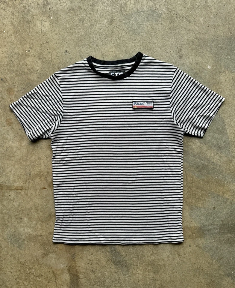 Футболка мужская FTP «Сделано в Китае» нашивка в полоску размер M уличная одежда подлинная - Изображение 1 из 4