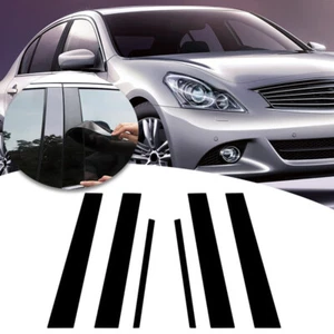 6x Gloss Black Door Pillar Posts Cover Trim For Infiniti G35 G37 Sedan 2002-2013 - Foto 1 di 12