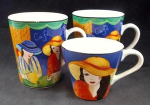 Sango Cafe Paris Group of 1 Cup and 2 Mugs 4914 1 SMALL NICK IN MUG - Picture 1 of 8