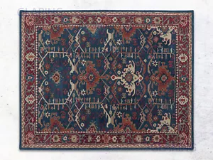 Runde blaue Wollteppiche traditionell Orinetal Schlafzimmer Teppich & Wohndeko - Bild 1 von 10