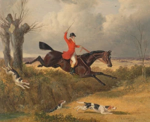 John Frederick Herring : "Foxhunting - Clearing a Ditch" (1839) — Fine Art Print - Picture 1 of 7