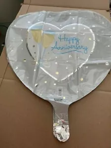 Happy Anniversary 17" Foil Balloon Heart Shape New!!! - Picture 1 of 1