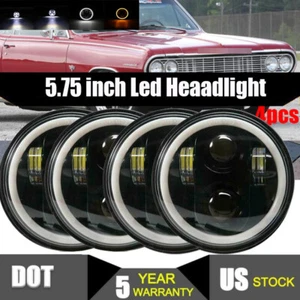 4x 5.75" LED Headlights Hi/Lo Sealed DRL Fit for Chevy Impala Bel Air El Camino - Picture 1 of 12