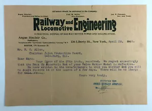 Giornale di ingegneria ferroviaria e locomotiva carta intestata antica New York 1905 - Foto 1 di 2