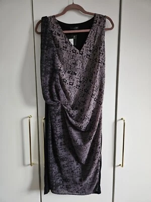 Label Lab grey and black asymmetric draped dress - size 16 - Image 1 of 4