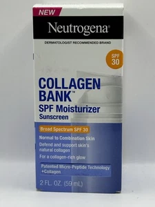 Neutrogena Collagen Bank Moisturizer Sunscreen SPF 30 2fl Oz Ex 07/26 - Picture 1 of 3