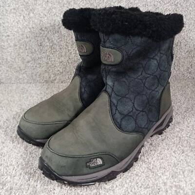 The North Face Botas Mujer 8 Gris Cuero Cremallera Invierno Senderismo Piel de Oveja Pull On Foto 1 de 4
