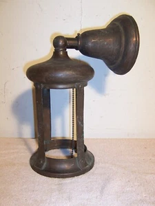 Antique Original Riveted Strap Copper Arts & Crafts Sconce Porch Light Fixture - Picture 1 of 14