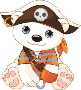 Pegatina piratas oso polar pirata oso pegatina coche pegatina corte de contorno - Imagen 1 de 1