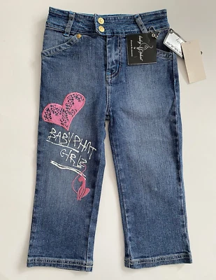 Pantalones de mezclilla recortados Baby Phat Y2K para niñas lavado medio talla 5 nuevos con etiquetas Foto 1 de 3