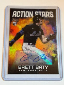 2023 Topps Update Brett Baty RC Action Stars Orange Auto /25 New York Mets SSP - Picture 1 of 2