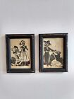 Set of 2 Day of the Dead Muertos Small Distressed  frame stand or hang lovers 