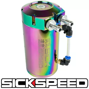 SICKSPEED NEO CHROME OIL CATCH CAN NON VENTED BAFFLED ENGINE RESERVOIR TANK P5 - Afbeelding 1 van 1