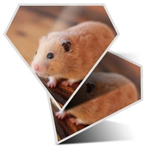 2 x Diamant Aufkleber 10 cm - süßer blonder Hamster Nager Haustier #24501 - Bild 1 von 9