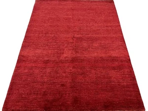 Handmade (5'6" x 8') Red Contemporary Afghan Gabbeh Wool Area Rug - Picture 1 of 10