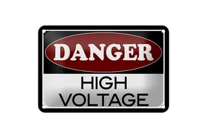 Blechschild Hinweis 18x12 cm Danger high voltage Metall Deko Schild - Picture 1 of 5