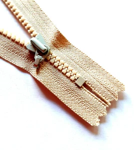 Zip Indivisible Vislon 3 YKK Beige Tones Various Lengths - Picture 1 of 2