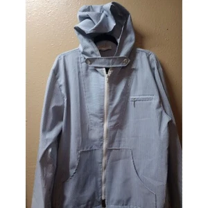 Lord Jeff vintage stripe Hood zip lightweight coastal shacket mens L - Picture 1 of 14