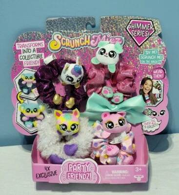 Scrunchmiez 4 Pack Party Friendz Hair Scrunchies Shimmer Series For Ages 3+  - Image 1 of 4