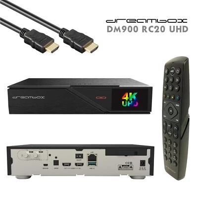 Dreambox DM900 RC20 4K E2 Linux PVR 1xDVB-S2 FBC Twin Receiver Schwarz 500GB HDD - Bild 1 von 4