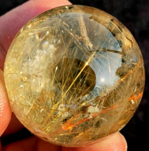 73g WOW! Natürliche transparente goldene Haar Titan Kristall Kugel ip1667 - Bild 1 von 12