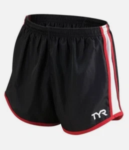 TYR Competitor Running Shorts, Women's Size S, Black/Red NEW - Picture 1 of 4