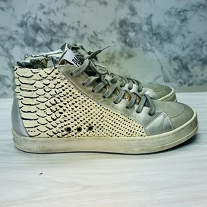 P448 High Top Women’s  Sneaker Snakeskin Print High Top Size 7.5 US/38 - Picture 1 of 10