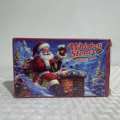 Juego de 12 piedras de enfriamiento de whisky premium Santa's Coal Medias nuevas Foto 1 de 4