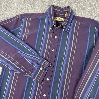 Vintage L.L.Bean Shirt Mens M Striped Western Button Down Workwear 90s Cotton - Image 1 of 4
