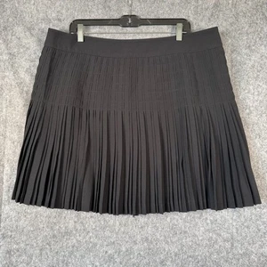 Falda plisada cintura caída J Crew para mujer talla 18 negra acampanada Preppy Academia - Imagen 1 de 9