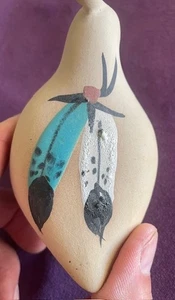 3er Set kleine Wachteln Keramik Figuren elfenbein/türkis Federn  - Bild 1 von 6