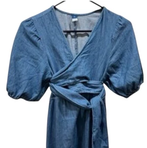 Old Navy Twist Front Midikleid XL plus Denim Puffärmel Landhaus Boho Western - Bild 1 von 12